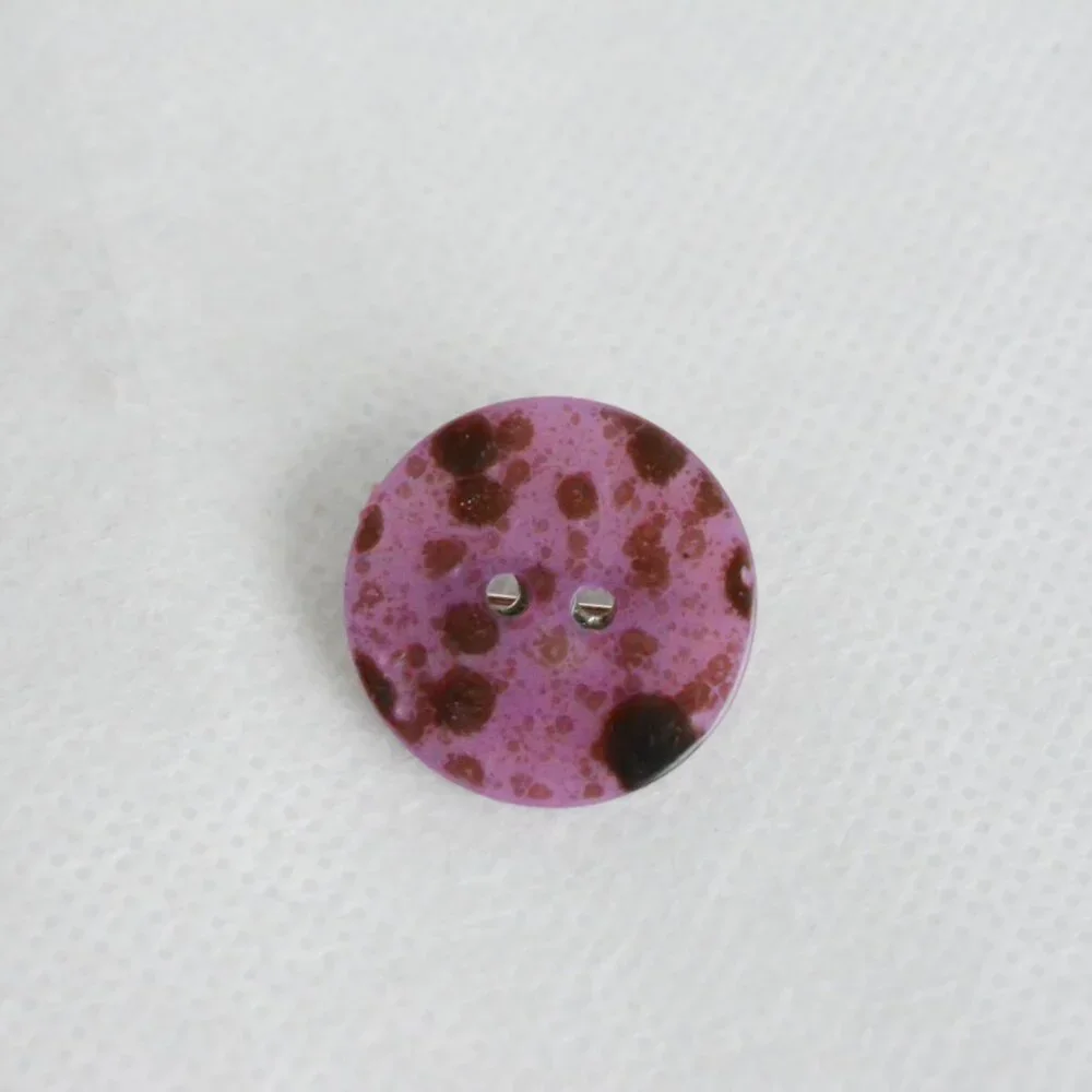 Purple Spotted Button Pin - Picture 3 of 4